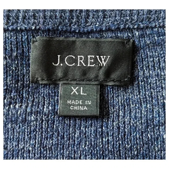J. CREW Rugged Cotton Sweater Size XL Speckled Blue - Picture 7 of 9
